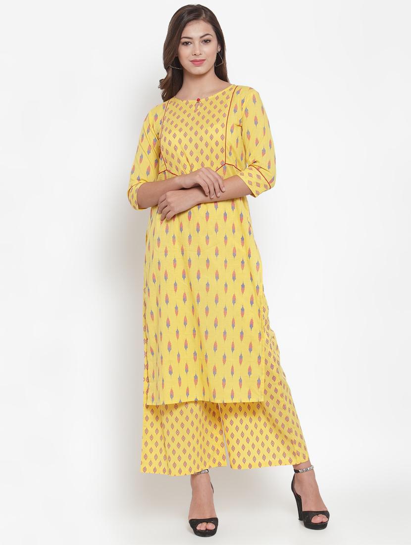 ikat print straight kurta - 16663049 - Zoom Image - 0