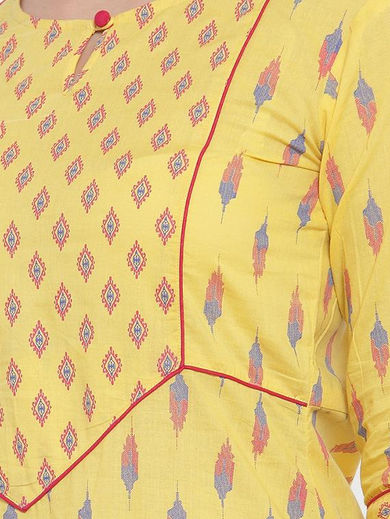 ikat print straight kurta - 16663049 - Standard Image - 3