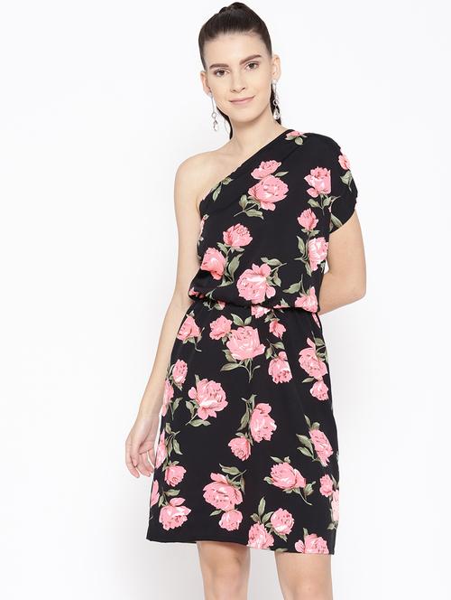 single shoulder floral blouson dress - 16663610 - Standard Image - 0