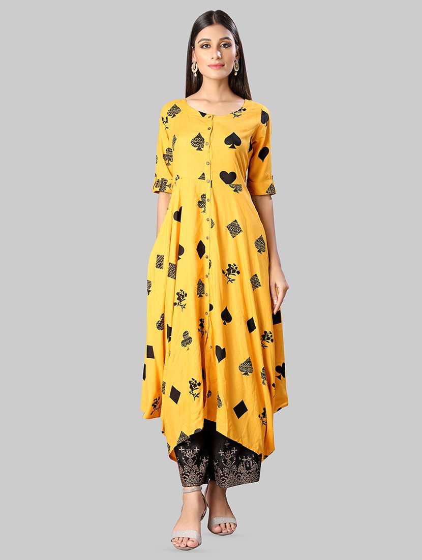 conversational print a-line kurta - 16666015 - Zoom Image - 0
