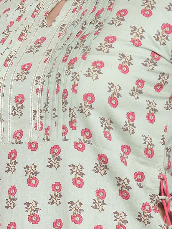 floral print straight kurta palazzo set - 16666424 - Standard Image - 3