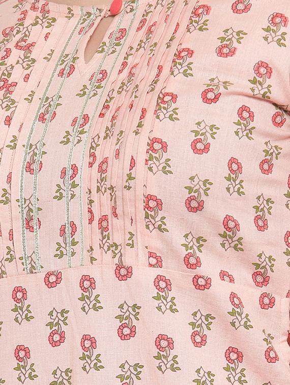 floral print straight kurta palazzo set - 16666425 - Standard Image - 3