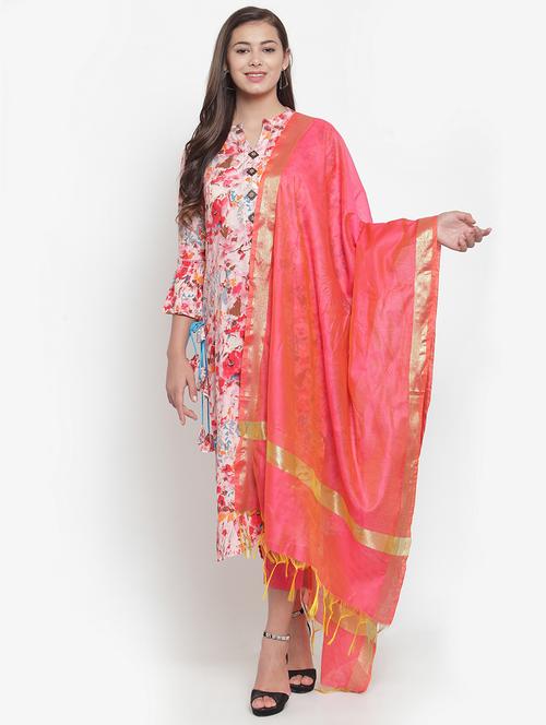 abstract print straight kurta dupatta set - 16666429 - Standard Image - 0