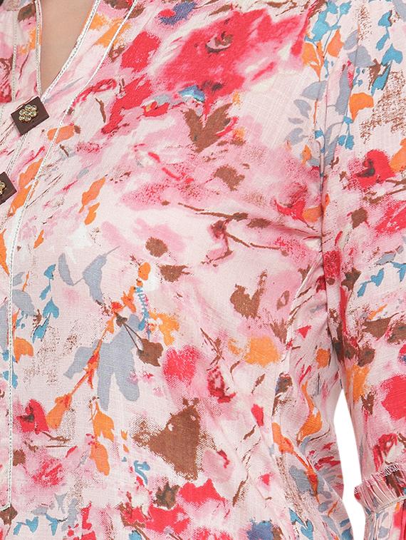 abstract print straight kurta dupatta set - 16666429 - Standard Image - 3