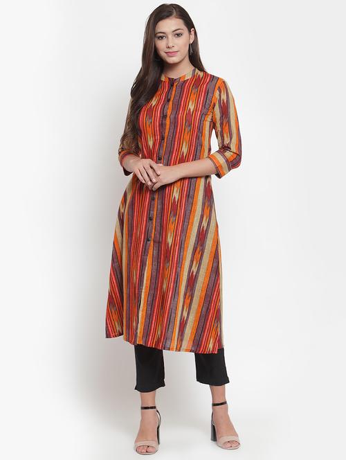 ikat print kurta pant set - 16666442 - Standard Image - 0