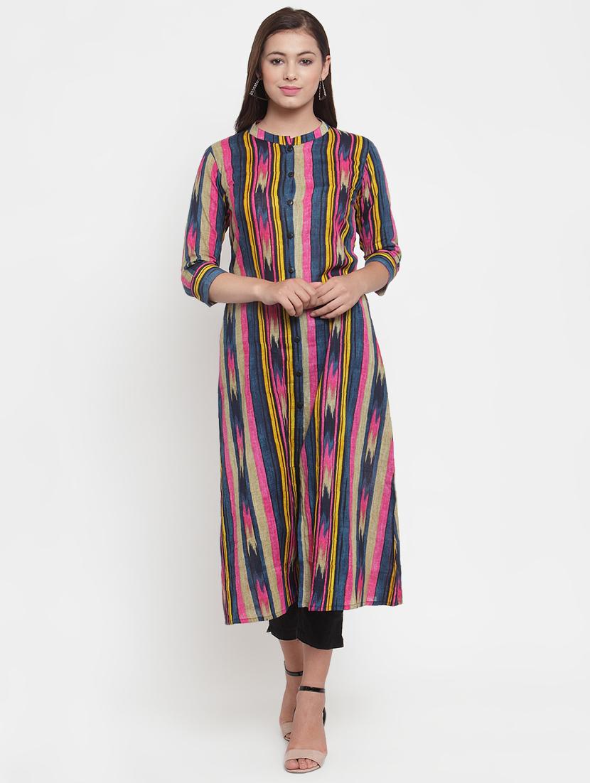 ikat print kurta pant set - 16666443 - Zoom Image - 0