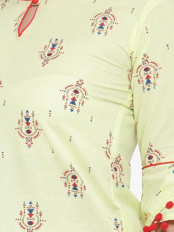 printed straight kurta palazzo set - 16666445 - Standard Image - 3
