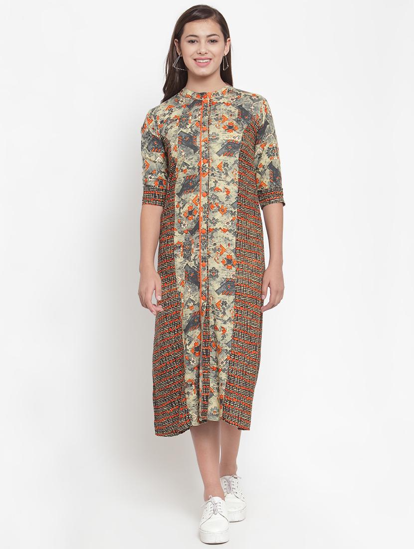 abstract print a-line dress - 16666722 - Zoom Image - 0