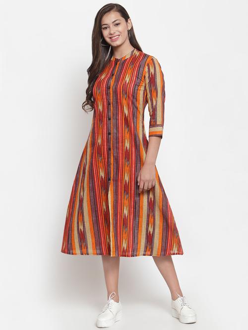 ikat print a-line dress - 16666723 - Standard Image - 0
