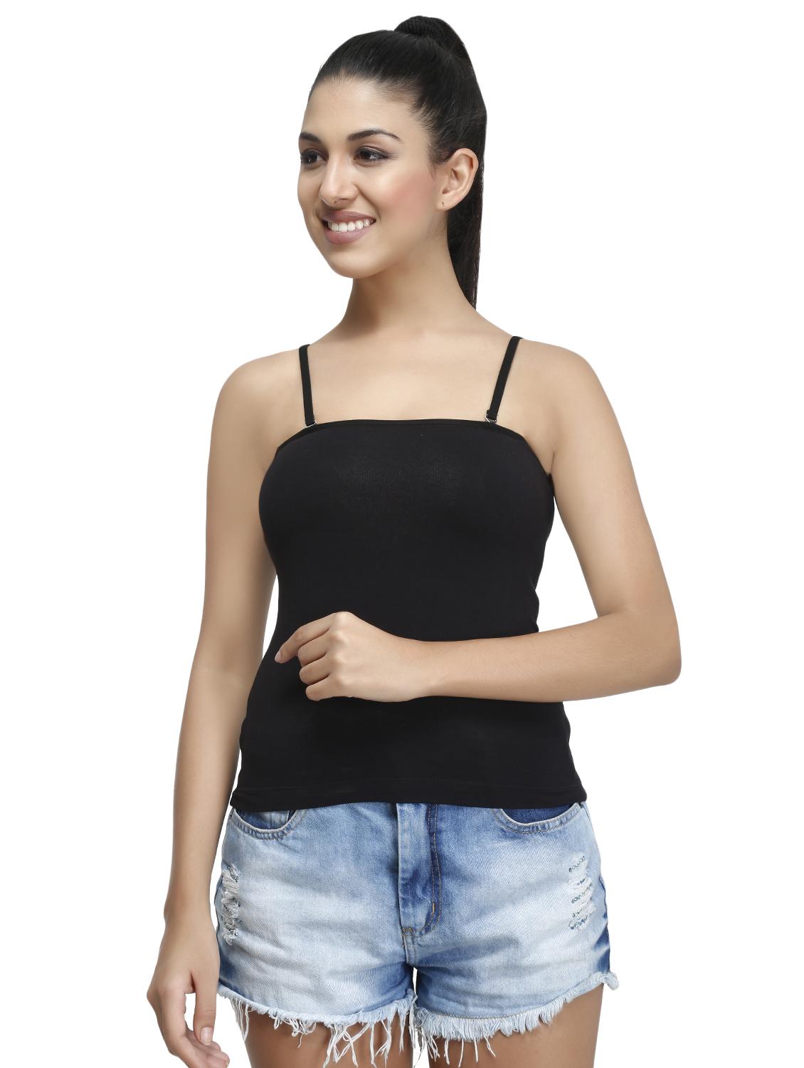 detachable strap solid camisole - 16667789 -  Zoom Image - 0