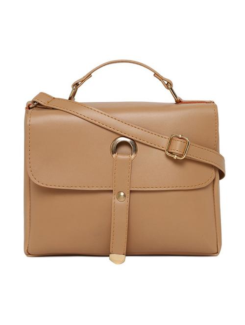beige leatherette (pu) sling bag - 16668470 - Standard Image - 0