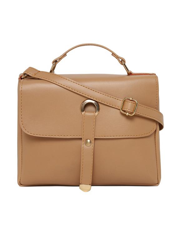 beige leatherette (pu) sling bag - 16668470 - Zoom Image - 0