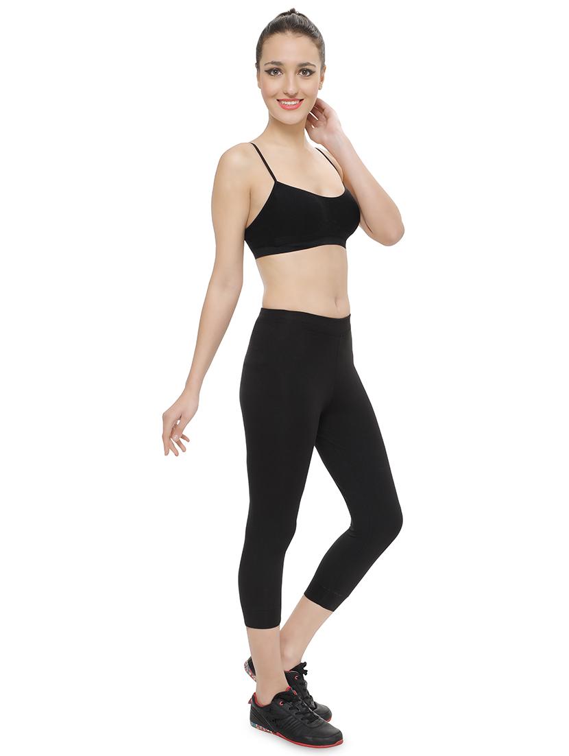 high rise solid sports capri - 16669274 - Standard Image - 3