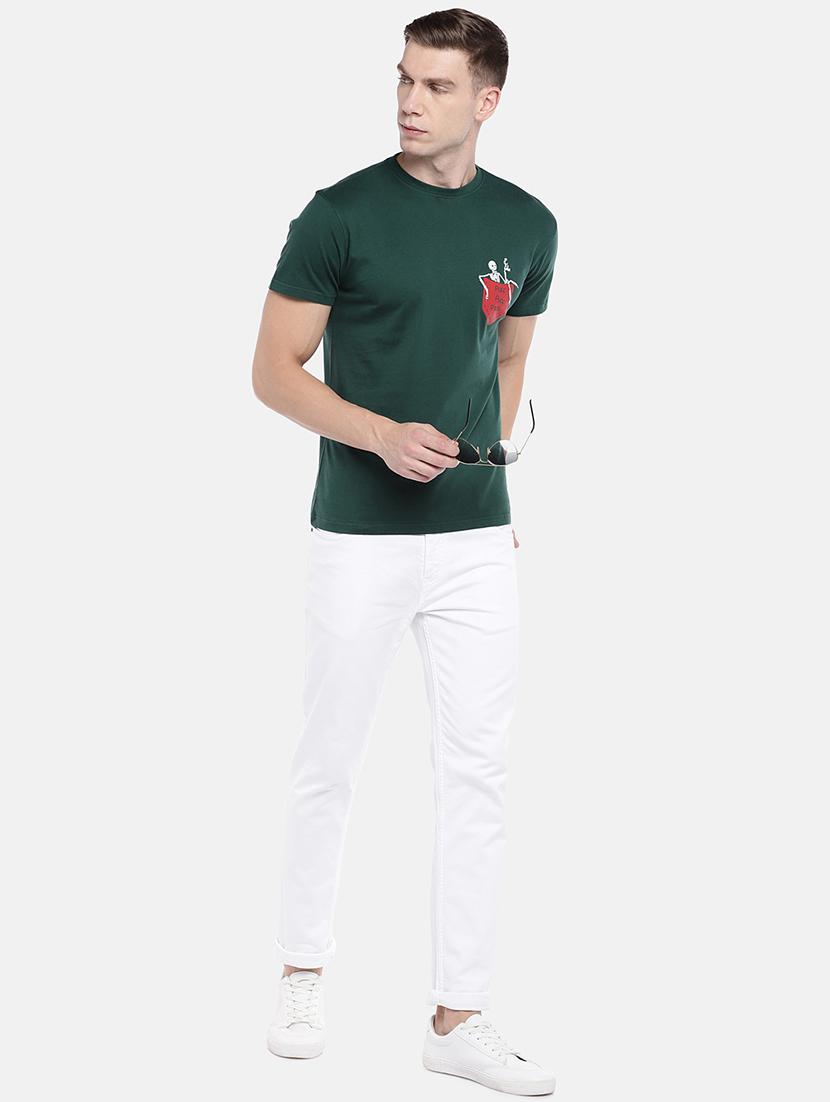 green chest print t-shirt - 16672205 - Standard Image - 3