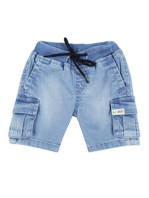 light blue cotton blend shorts - 16672534 - Standard Image - 0