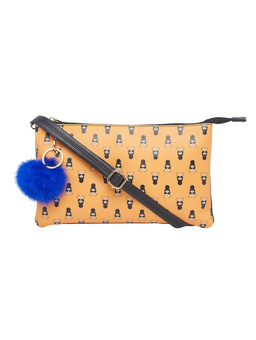 orange leatherette (pu) sling bag - 16673086 - Zoom Image - 0