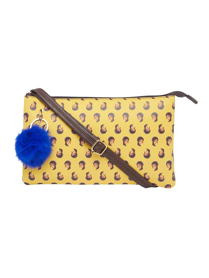 yellow leatherette (pu) sling bag - 16673089 - Zoom Image - 0