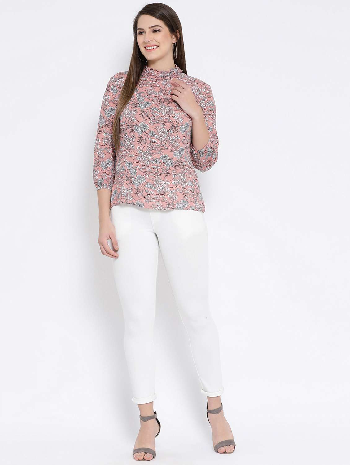 women's a line mock neck top - 16673803 -  Standard Image - 3