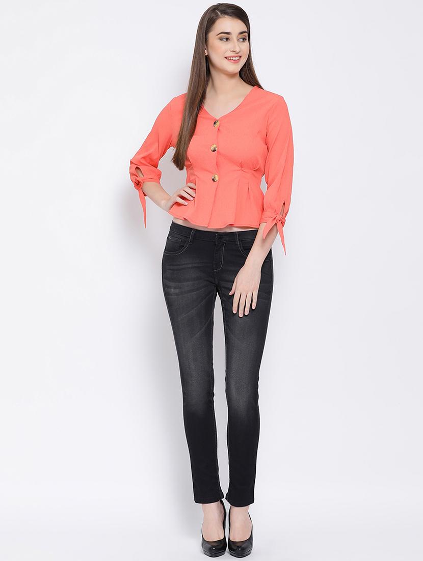 women's peplum v neck top - 16673827 - Standard Image - 3