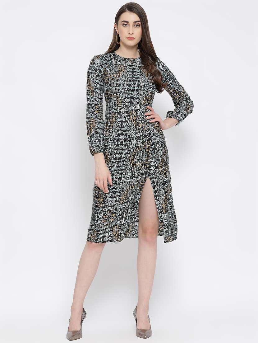 women's fit & flare abstract dress - 16673901 -  Zoom Image - 0