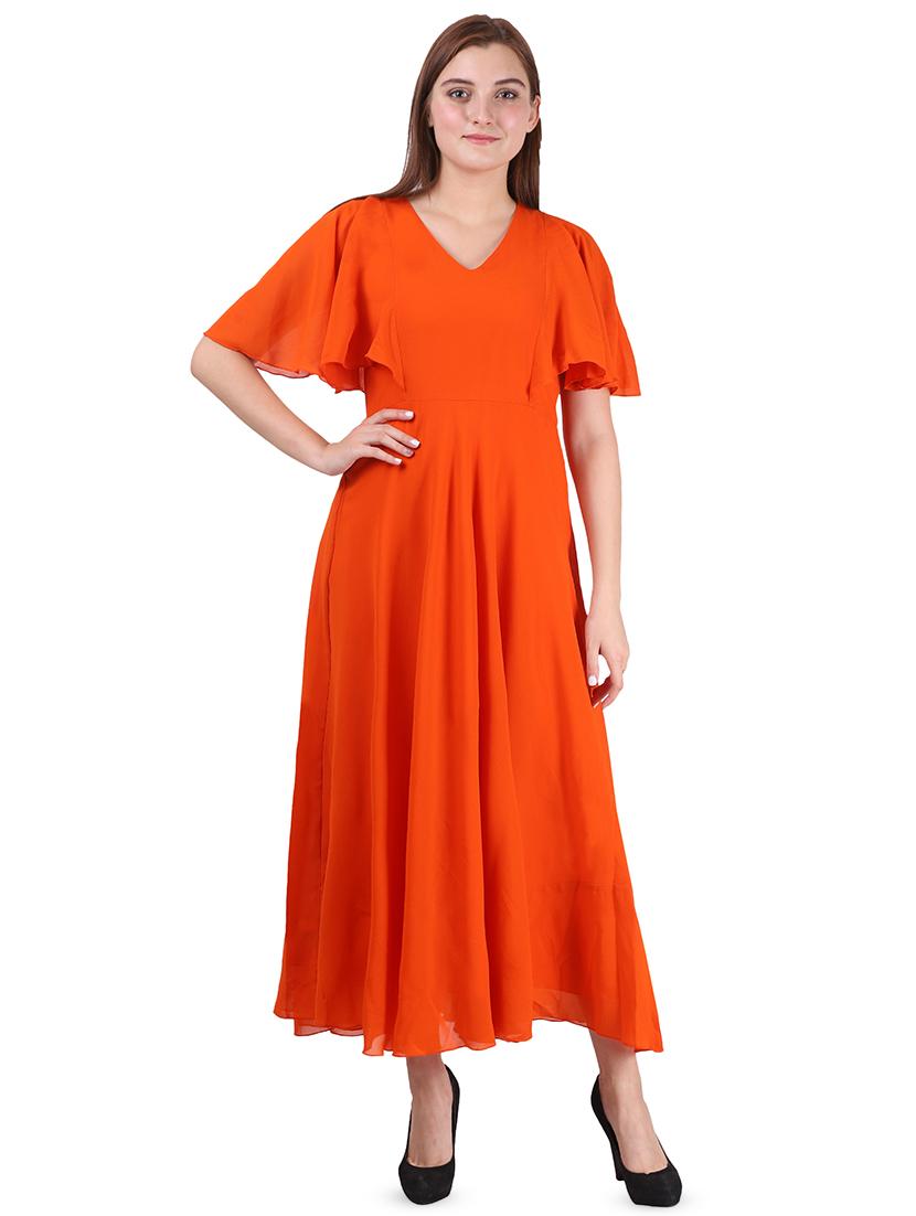 flute sleeved fit & flare maxi dress - 16674415 -  Zoom Image - 0
