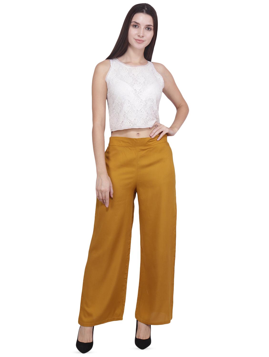 high rise solid flared palazzo - 16677012 - Standard Image - 3