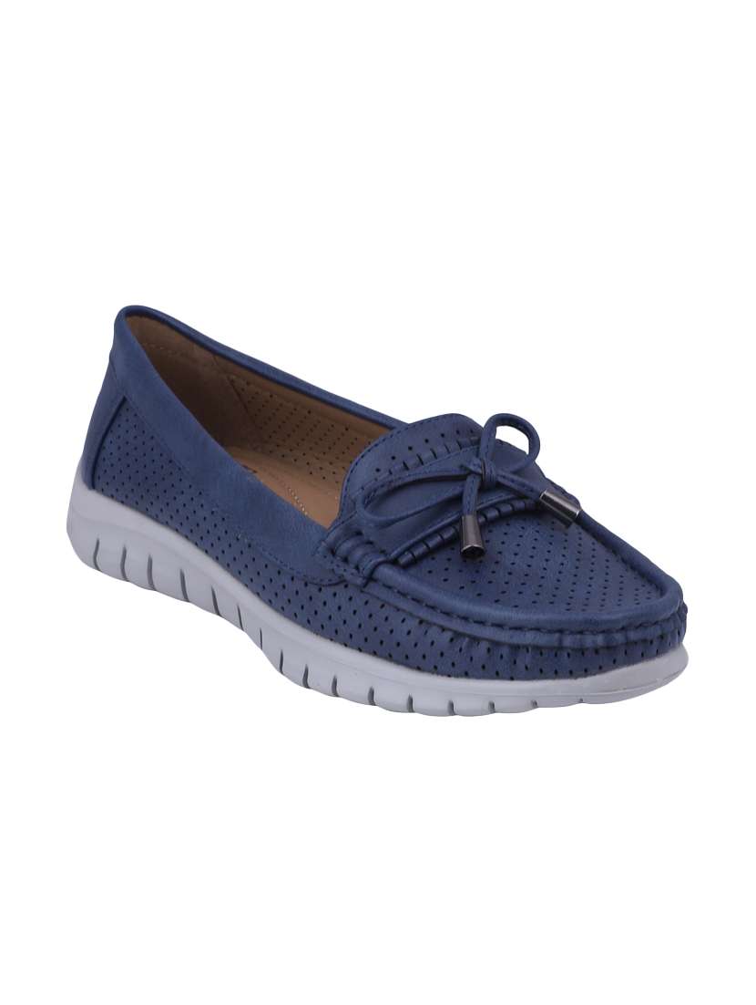 blue slip on loafers