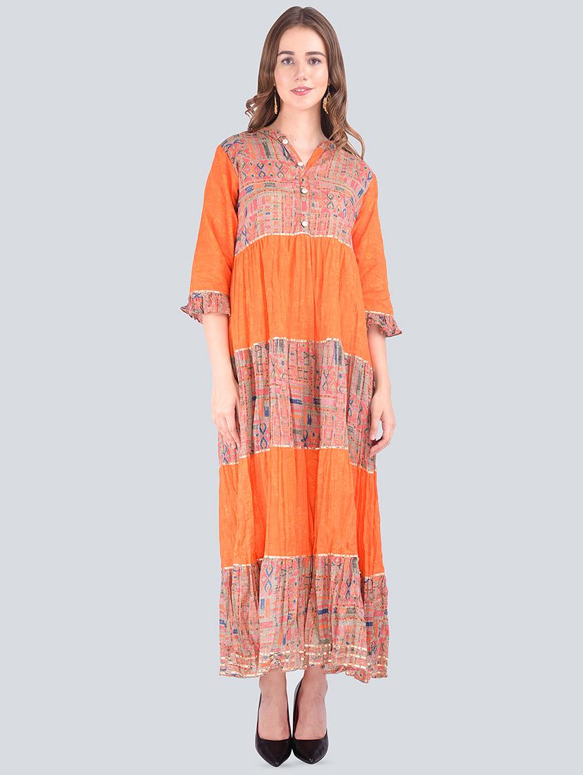 printed tiered ethnic dress - 16677483 - Zoom Image - 0