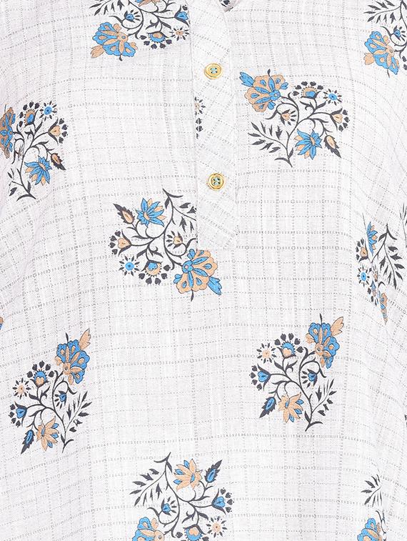 floral straight bell sleeves kurta - 16677537 - Standard Image - 3