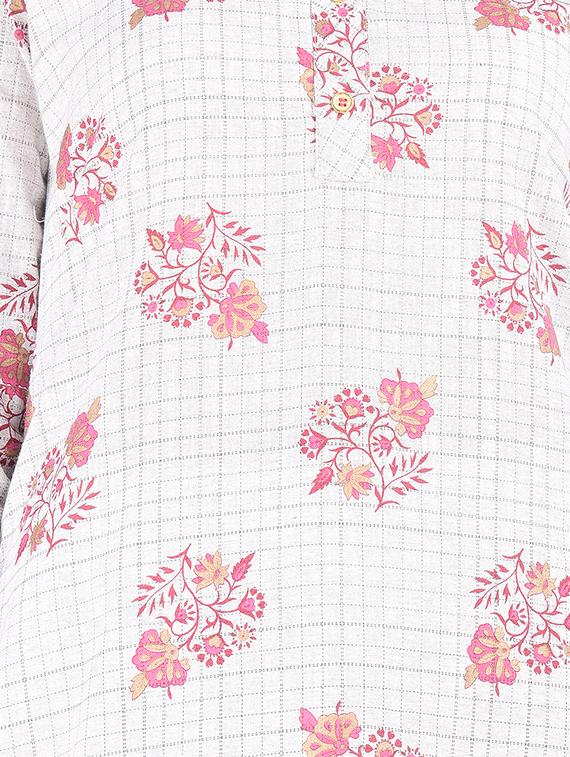 floral straight bell sleeves kurta - 16677538 - Standard Image - 3