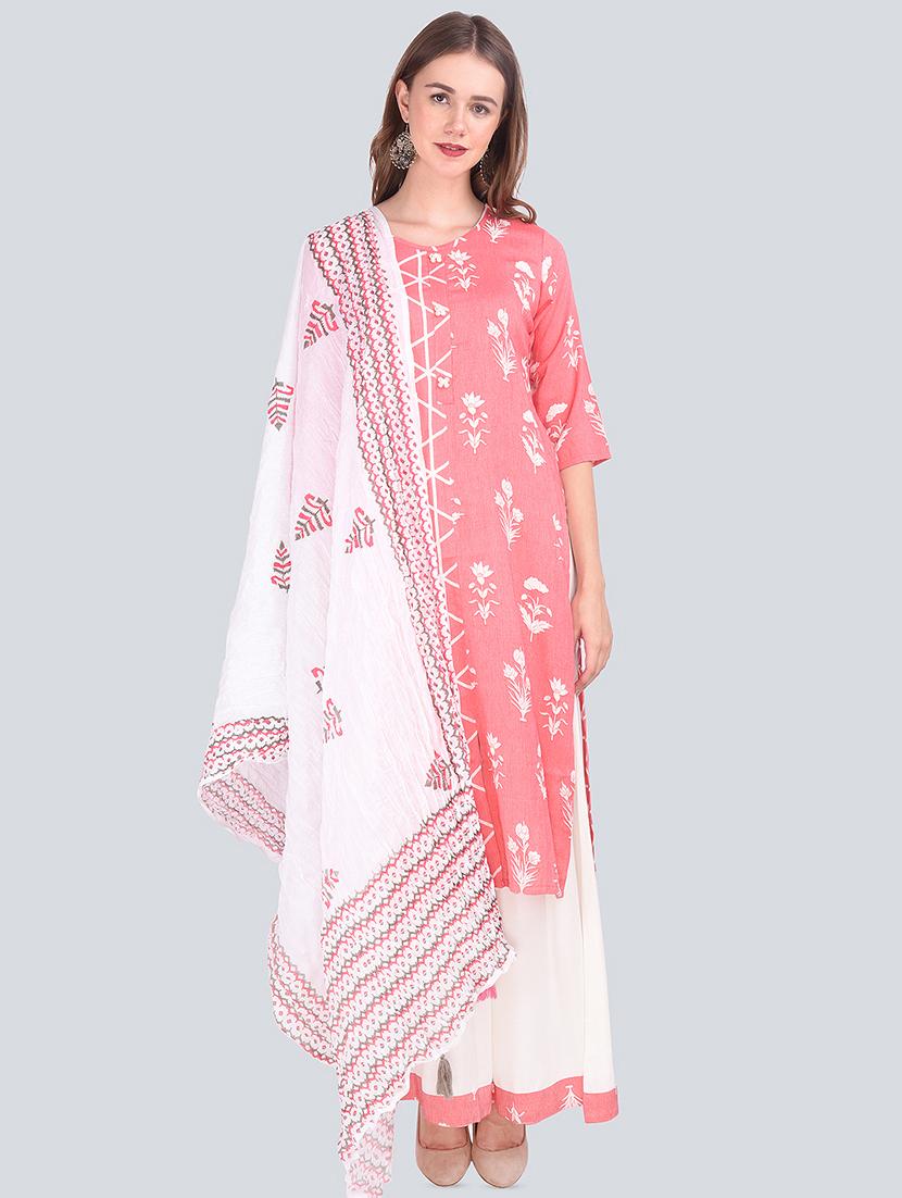 floral printed kurta palazzo suit set - 16677545 -  Zoom Image - 0