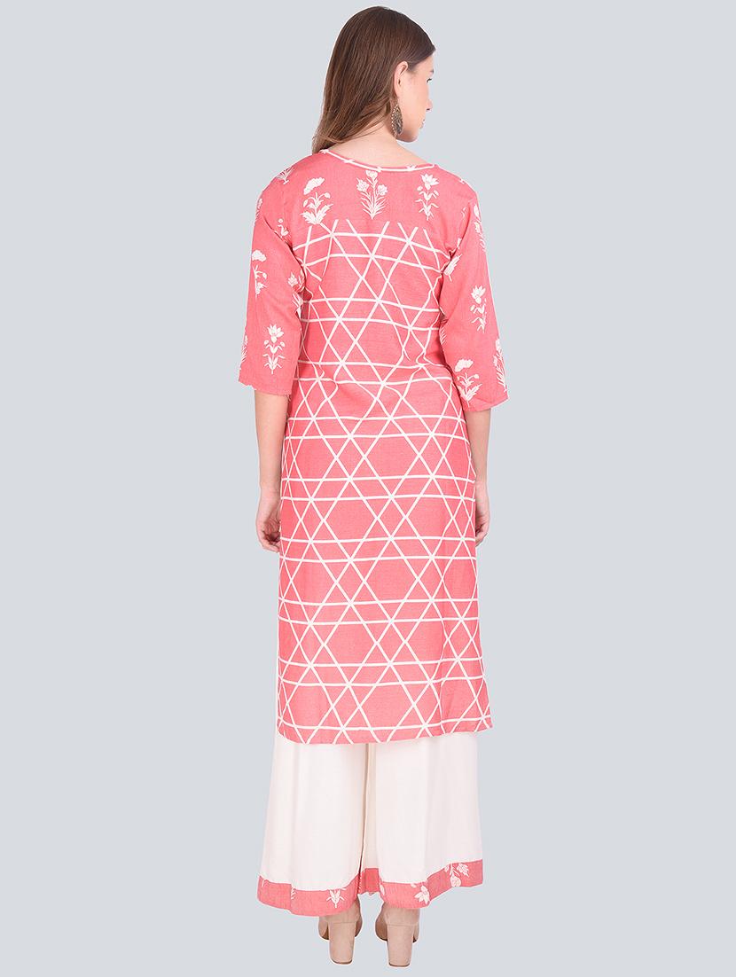 floral printed kurta palazzo suit set - 16677545 - Standard Image - 3