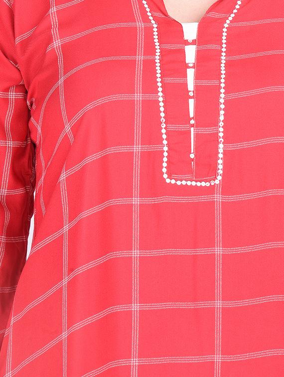 checkered kurta palazzo set - 16677546 - Standard Image - 3