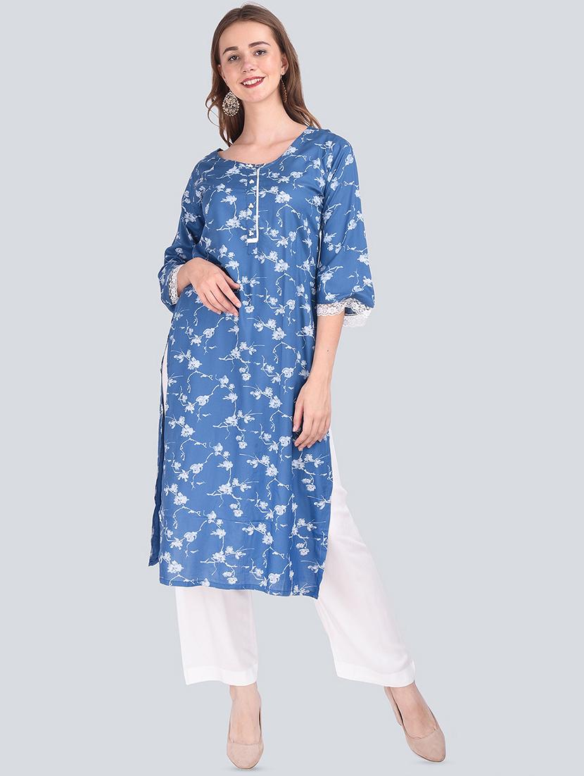 floral printed kurta palazzo set - 16677548 - Zoom Image - 0