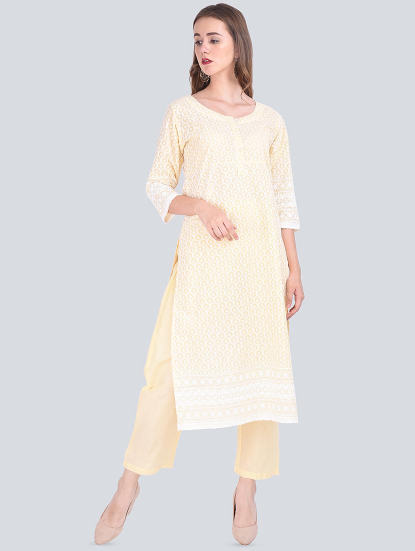 pastel embroidered kurta palazzo set - 16677551 - Zoom Image - 0