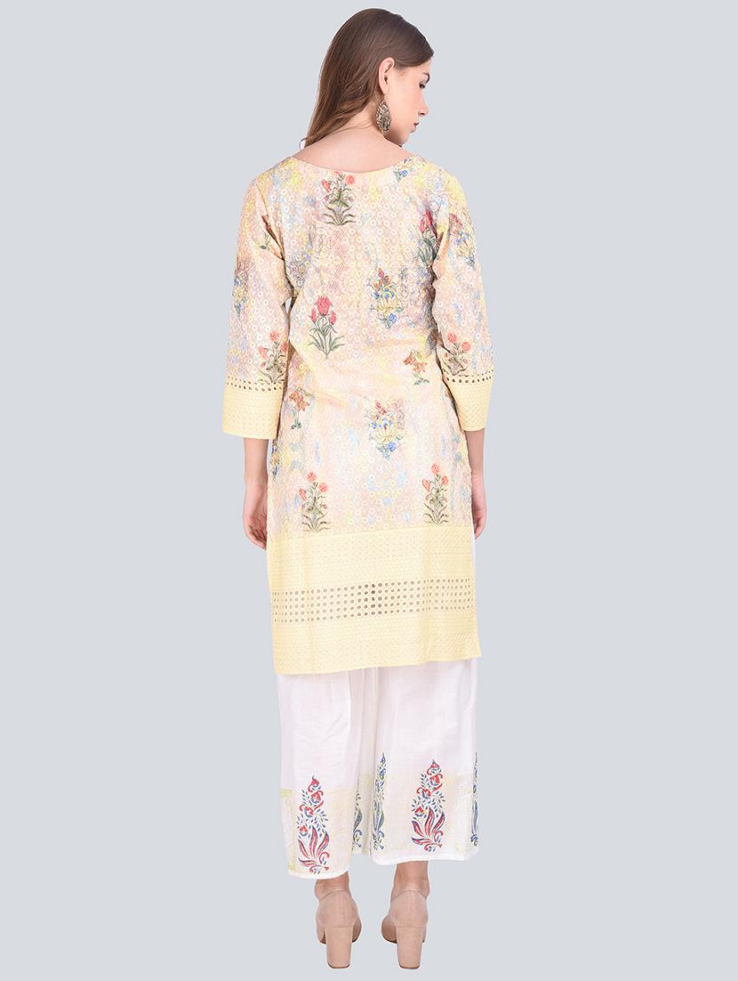 floral printed kurta palazzo suit set - 16677570 - Standard Image - 3