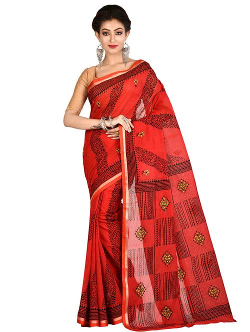 tant handloom saree with blouse - 16678279 - Standard Image - 0