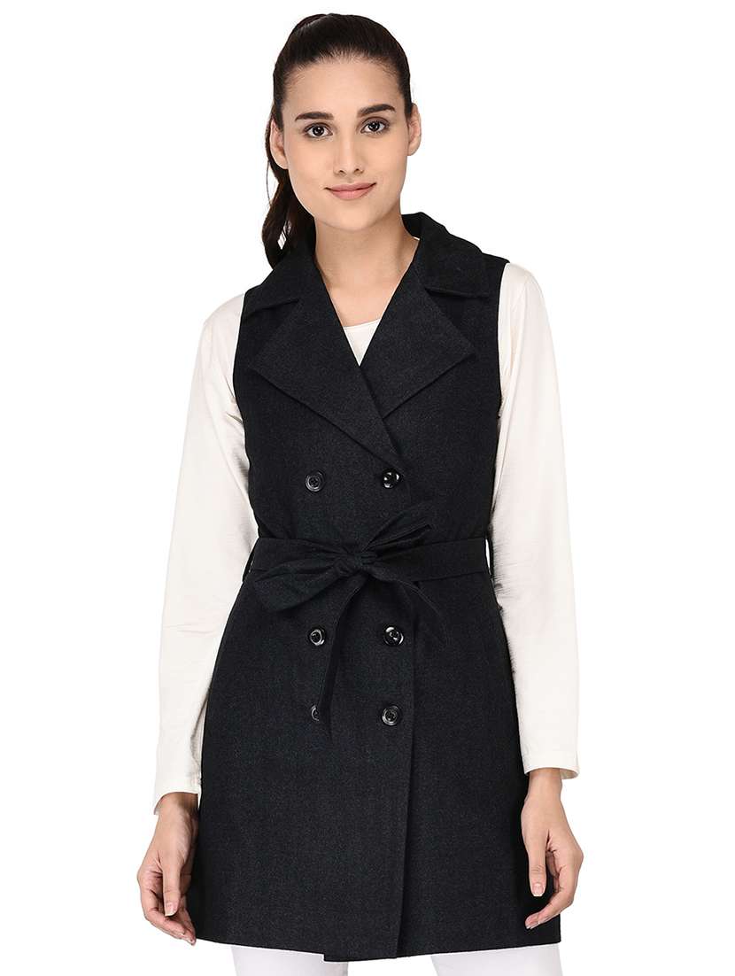 lapel neck wool trench/overcoat coat - 16679830 - Zoom Image - 0
