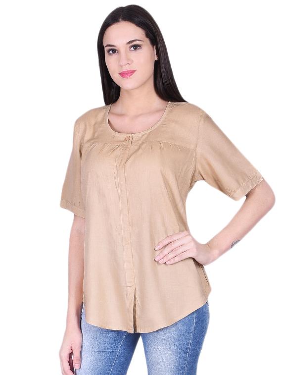 women's straight round neck top