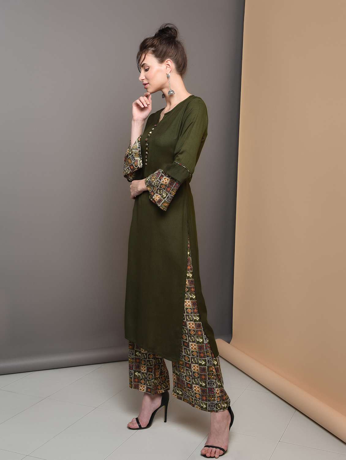 solid kurta palazzo set