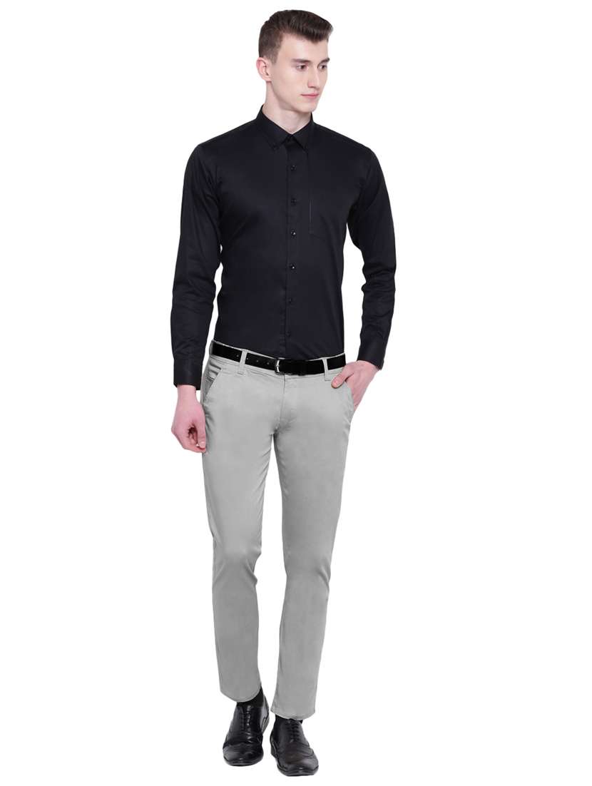 black solid formal shirt - 16680736 -  Standard Image - 3