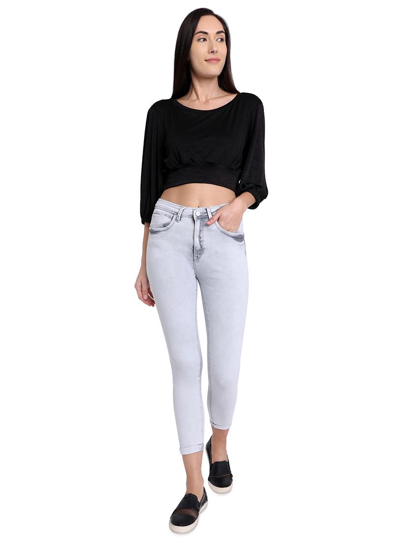 high rise stone washed jeans - 16681446 - Standard Image - 3