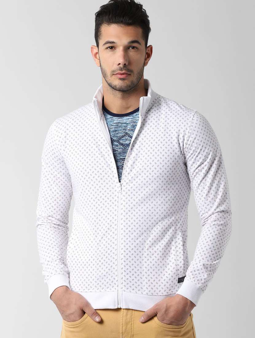 Buy online White Printed Sweatshirt from top wear for Men by Peter