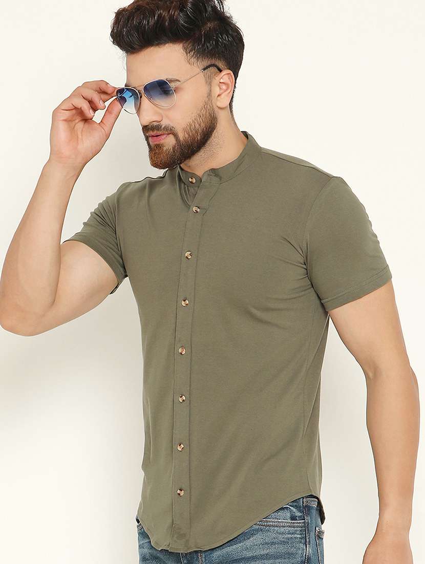 mens solid casual shirt