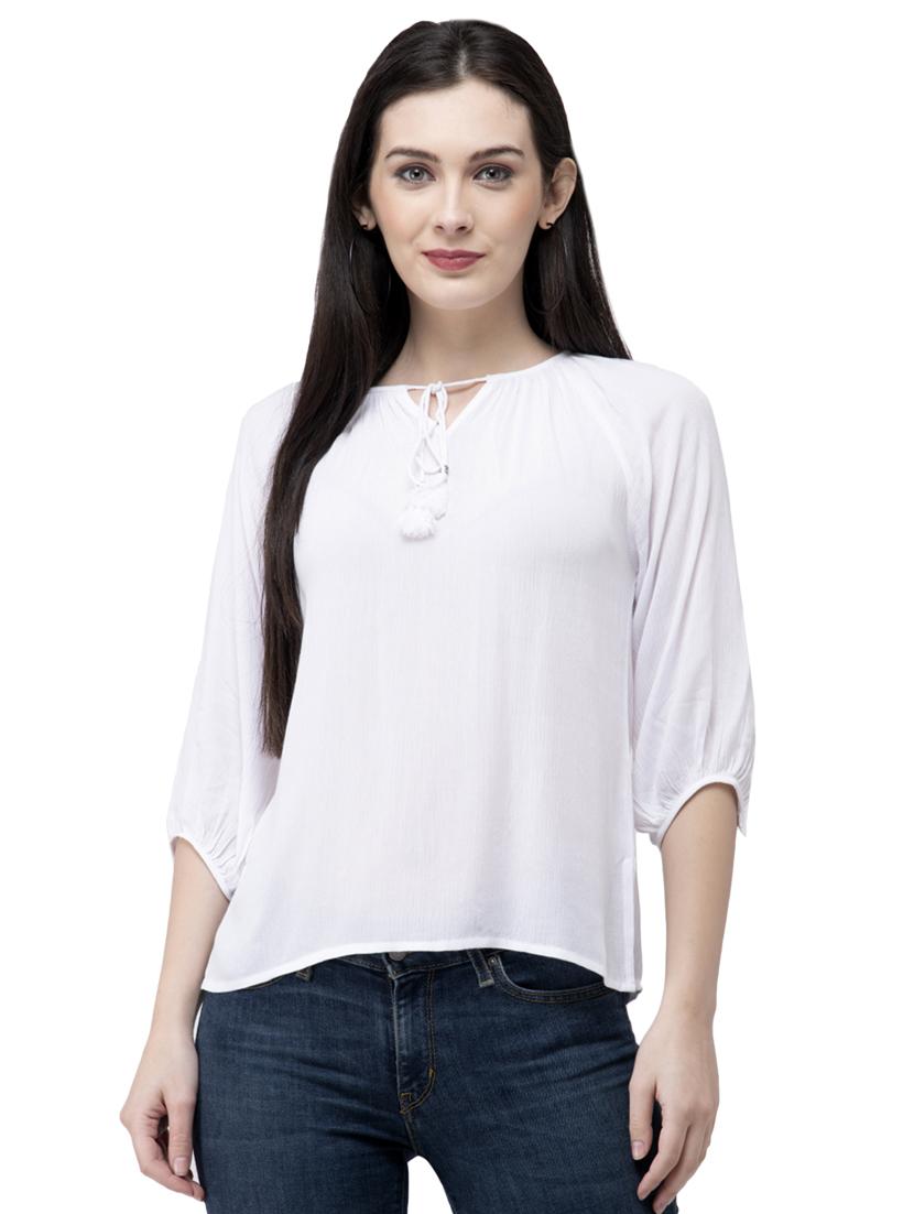tie up neck solid top - 16682790 - Zoom Image - 0