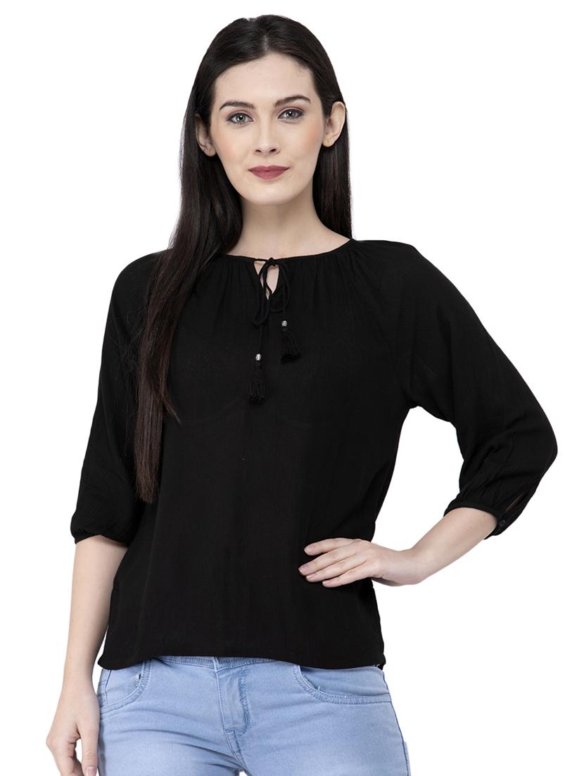 tie up neck solid top - 16682791 - Zoom Image - 0