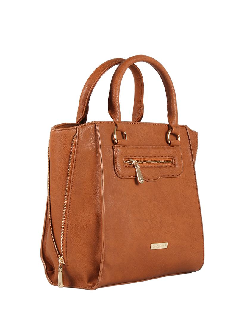 tan leatherette regular handbag - 16684720 - Standard Image - 3