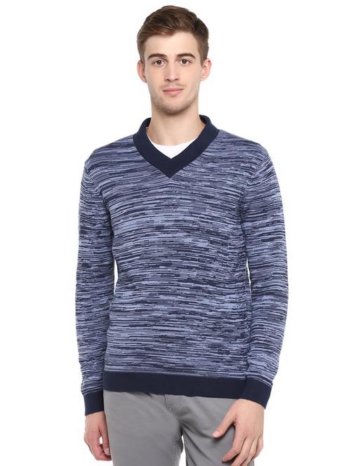 v neck self design pullover - 16687333 - Standard Image - 0