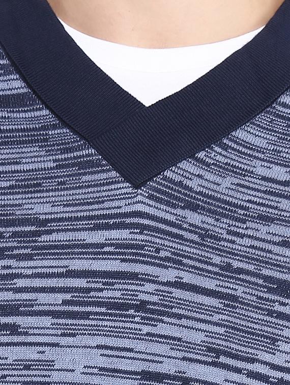 v neck self design pullover - 16687333 - Standard Image - 3