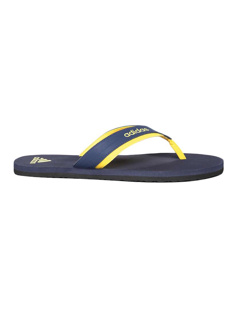 adidas navy leather slippers